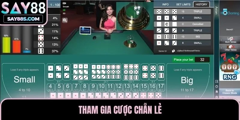 Tham gia cược chẵn lẻ